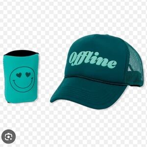 Ulta Beauty Offline Teal Trucker Hat and Koozie